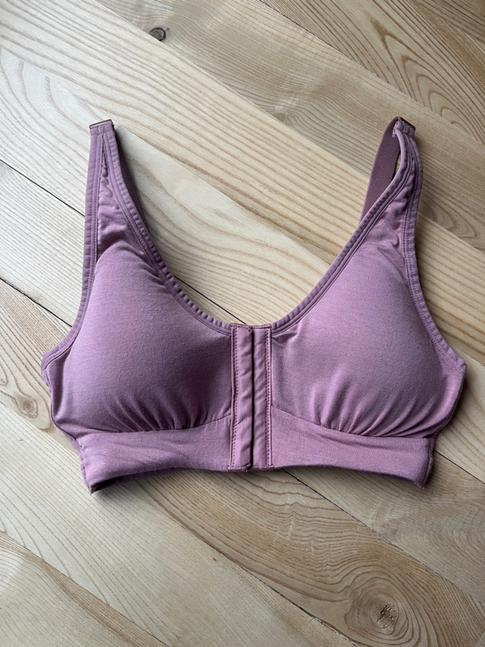 NWOT Tranquil & True Front-Closure Wireless Bralette in Mauve Pink